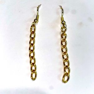 Gold chain dangle earrings